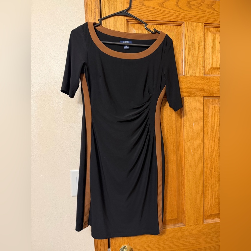 Chaps Black and Brown Mini Dress